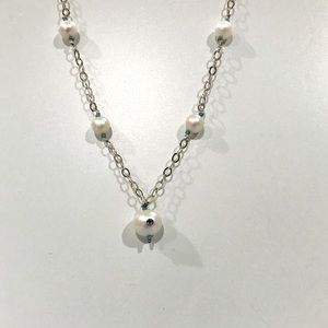 Sterling silver chain freshwater pearls